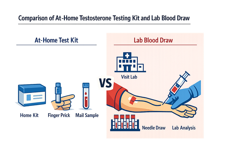 Comparison of at-home testosterone testing kit and lab blood draw