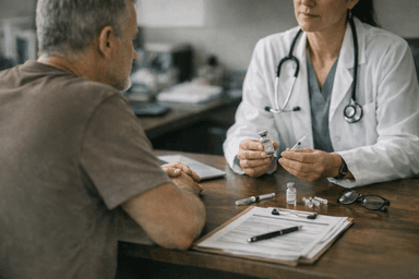 Healthcare provider discussing TRT with a patient