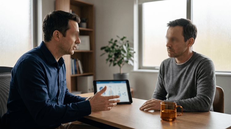 Healthcare provider discussing TRT with a patient