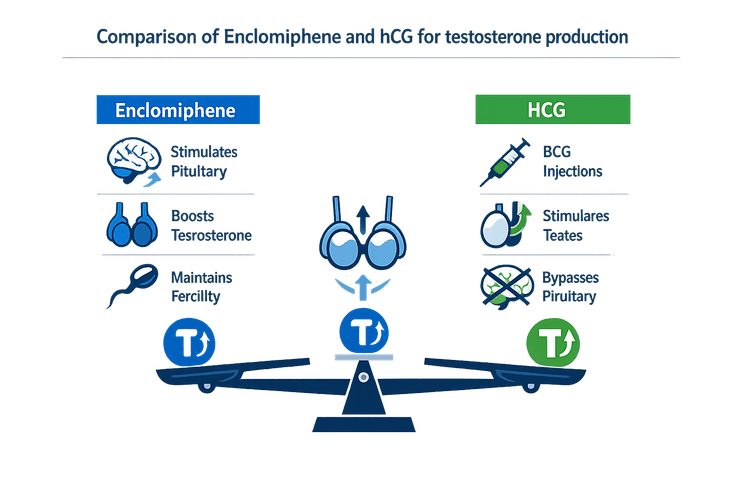 Comparison of Enclomiphene and hCG for testosterone production