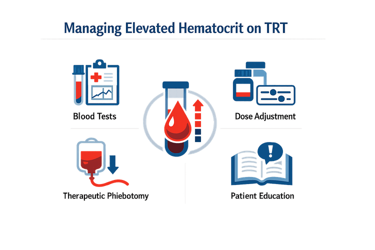 Infographic on clinic approaches to managing hematocrit levels.