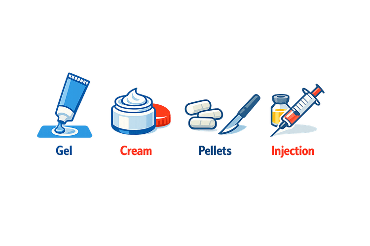 Comparison of testosterone delivery methods