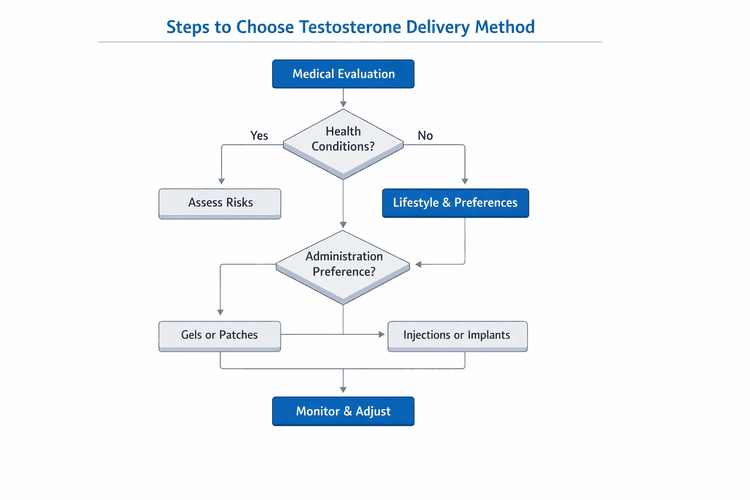 Steps to choose testosterone delivery method