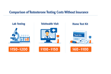 Comparison of testosterone testing costs without insurance