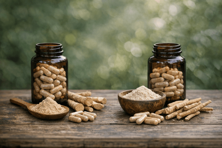 Comparison of Tongkat Ali and Ashwagandha supplements