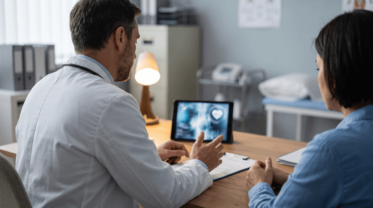 Healthcare professional discussing TRT with a patient