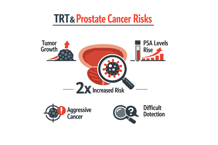 Infographic on TRT risks and prostate cancer