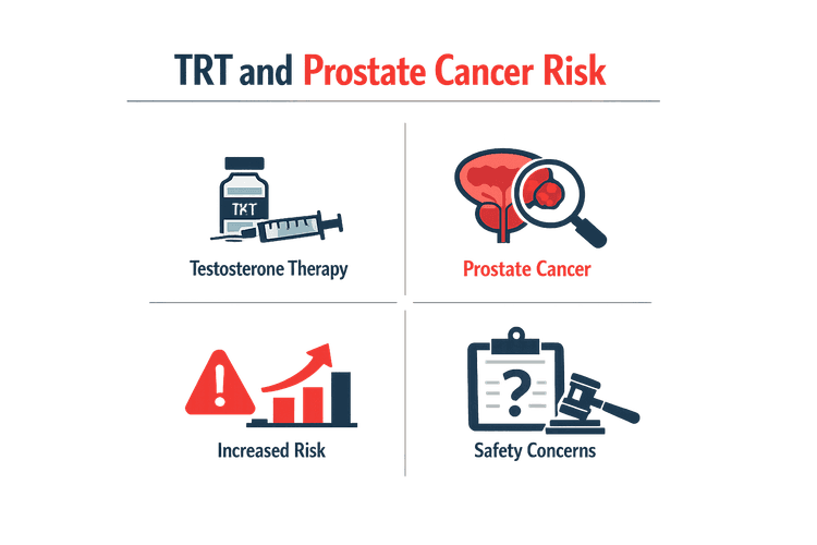 Infographic on TRT and prostate cancer risks